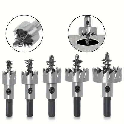 BUFF STACK FULL 5pcs HSS Drill Bits with Wrench - High-Speed Steel, Rust-Proof, Precision Sizes (16mm-30mm) for Metal & Stainless Steel - Ideal for Professional Sheet Metal Work, Drill Bits for Steel, Metalworking Drill Bits
