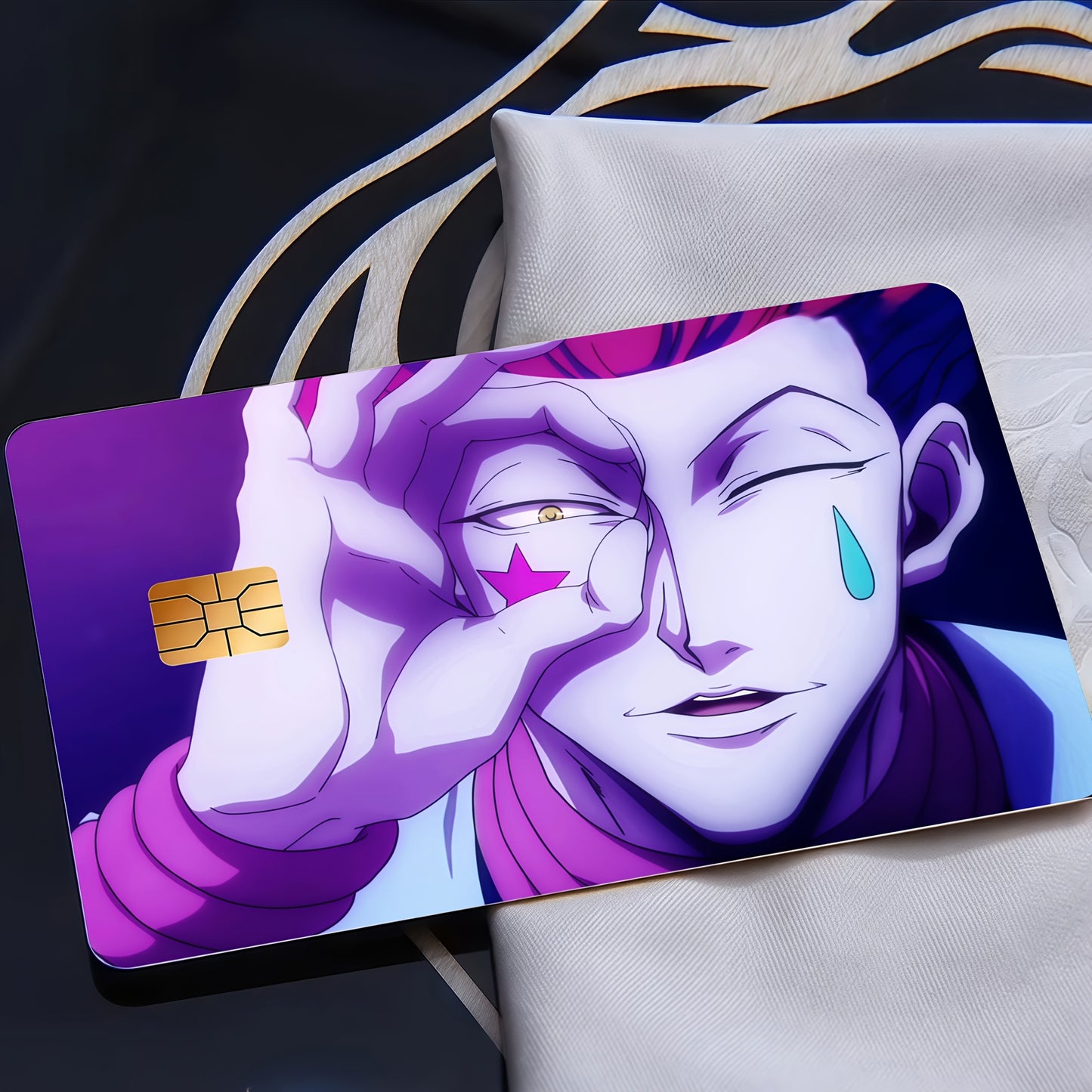 Cool Anime-Themed Awkward Avatar Pattern Ultra Thin No Residue PVC Stickers, Suitable for Credit Cards, Debit Cards, Passes, Key Cards, Bank Cards- High Quality Scratch Proof Wearable Non Slip, Pass Cover, Keycard Decal, Styl