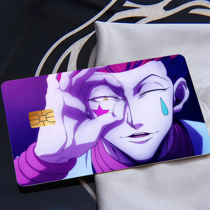 Cool Anime-Themed Awkward Avatar Pattern Ultra Thin No Residue PVC Stickers, Suitable for Credit Cards, Debit Cards, Passes, Key Cards, Bank Cards- High Quality Scratch Proof Wearable Non Slip, Pass Cover, Keycard Decal, Styl