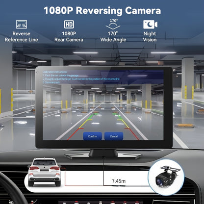 9'' 1080P Carplay Touch Screen | Double Car Stereo, Radio, Mp5 Player, Car Audio Receivers, Supports Mirror Link, Hands Free Call, Bt/Fm/Wireless Remote, Tf/Usb/Aux With Ir Remote Control, Universally Applicable, Usb Charging