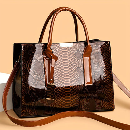 Women'S Large Capacity Elegant Handbag with Detachable Strap & Golden-Tone Hardware - Structured Tote, Golden-Tone Hardware & Zipper Closure