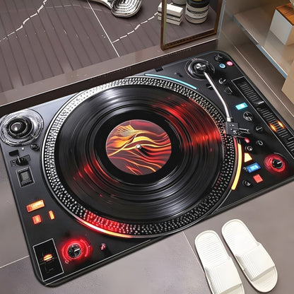 One Piece of Music Player Door Mats Made of 700Gsm, Featuring a Non-Slip Design Suitable for Bathrooms. This Microfiber Rug Is Absorbent And Machine Washable, Perfect for Bedrooms, Living Rooms, Entrances, Camping, Picnics, A