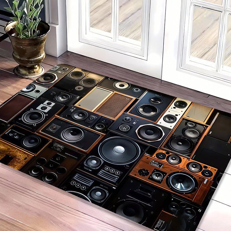 2D Flat Diatom Mud Mat1pc High-end Diatom Mud Music Speaker Design Mat, Non-slip Floor Mat, Tapestry, Yoga Mat, Machine Washable and Colorfast, Suitable for Living Room, Bedroom, Bathroom, Kitchen, Study, Computer Room, Indoo
