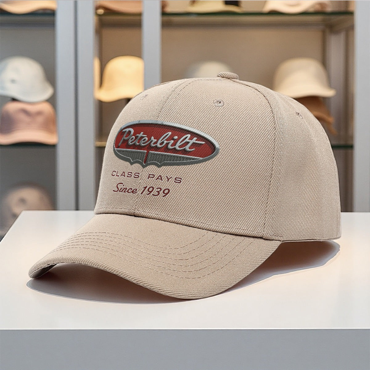 1pc with PETERBILT Tie Adjustable Baseball Cap Polyester Retro Printing Polychrome Breathable Lightweight Fashion Casual Daily Sports Outdoor Golf Fishing Valentine Gift Unisex Style