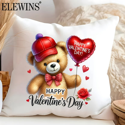 Set of 6 ELEWINS Valentine'S Day Bear-Themed DTF Iron-On Transfers - Vinyl Heat Transfer Sheets Featuring an Adorable Bear And Heart Designs, Suitable for Machine Washing. Ideal for T-Shirts, Hoodies, Jeans, Backpacks, And Pi