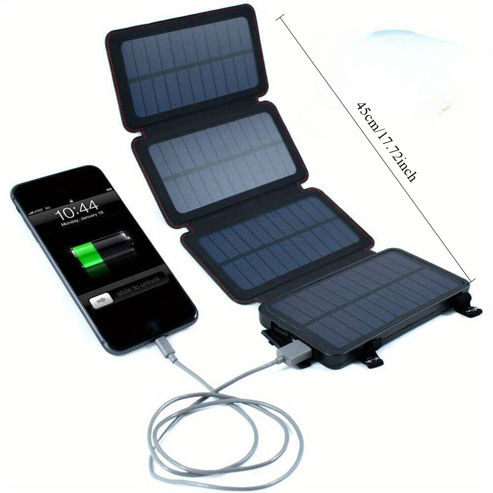 1pc Portable Solar Panel Outdoor travel USB power charger for emergency charging of cell phones, laptops, tablets, fans, flashlights - Solar powered, no batteries needed, Solar Panel With Battery, Portable Power Station With