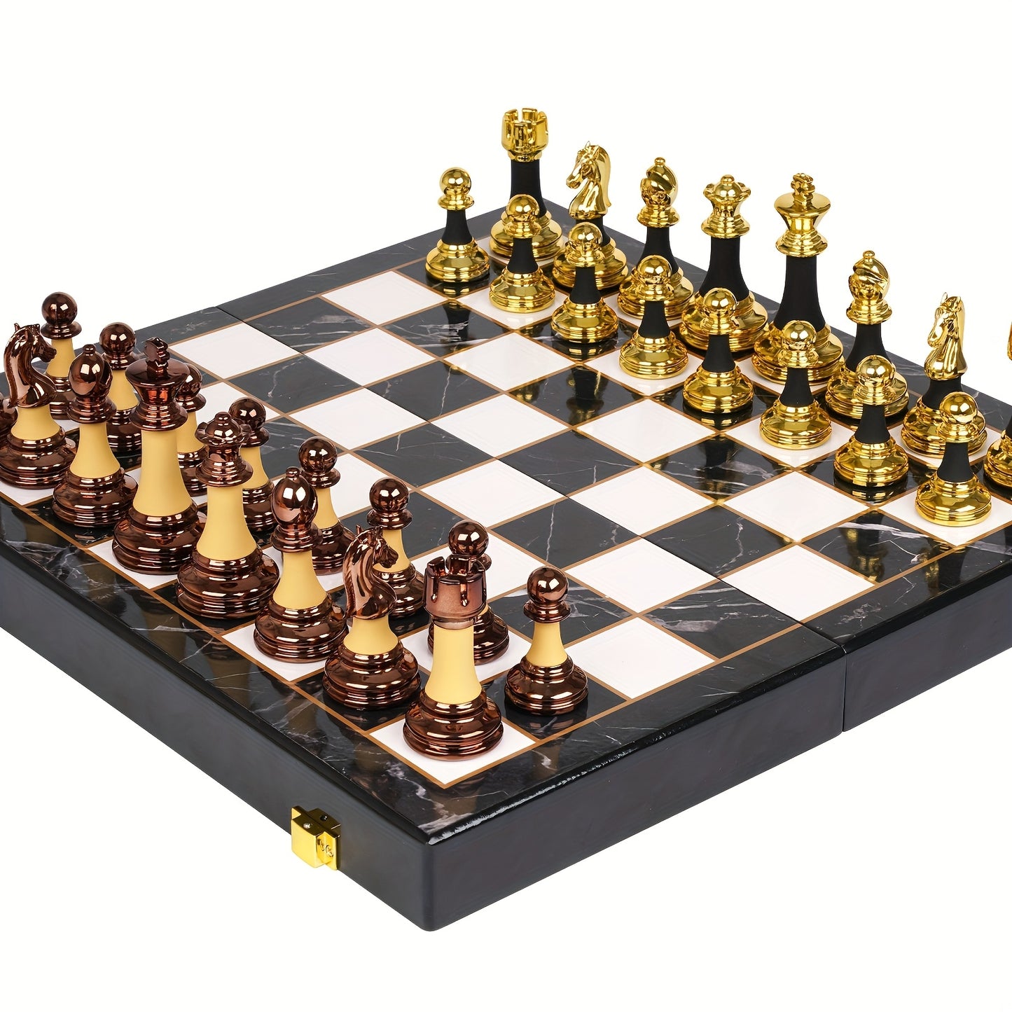 15" Acrylic Chess Sets for Adults with Zinc Alloy + Acrylic Chess Pieces & PortableFolding Wooden Chess Board Travel Tournament Chess Set Strategy Board Game GiftChessmen
