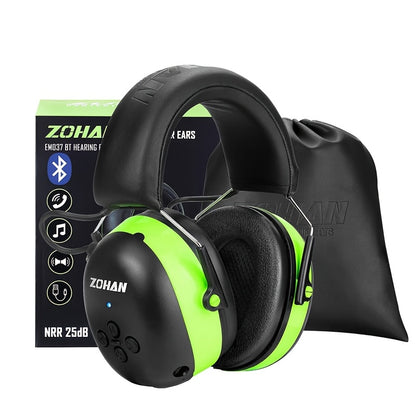 ZOHAN Upgraded Electronic Wireless Headset, NRR25db, Suitable For, Outdoor Sports, Mowing, Work, Cycling, Noise Cancelling Ear Protector With 1500mAh Rechargeable Battery Extra Long Standby For 40 Hours Comfortable Noise-canc