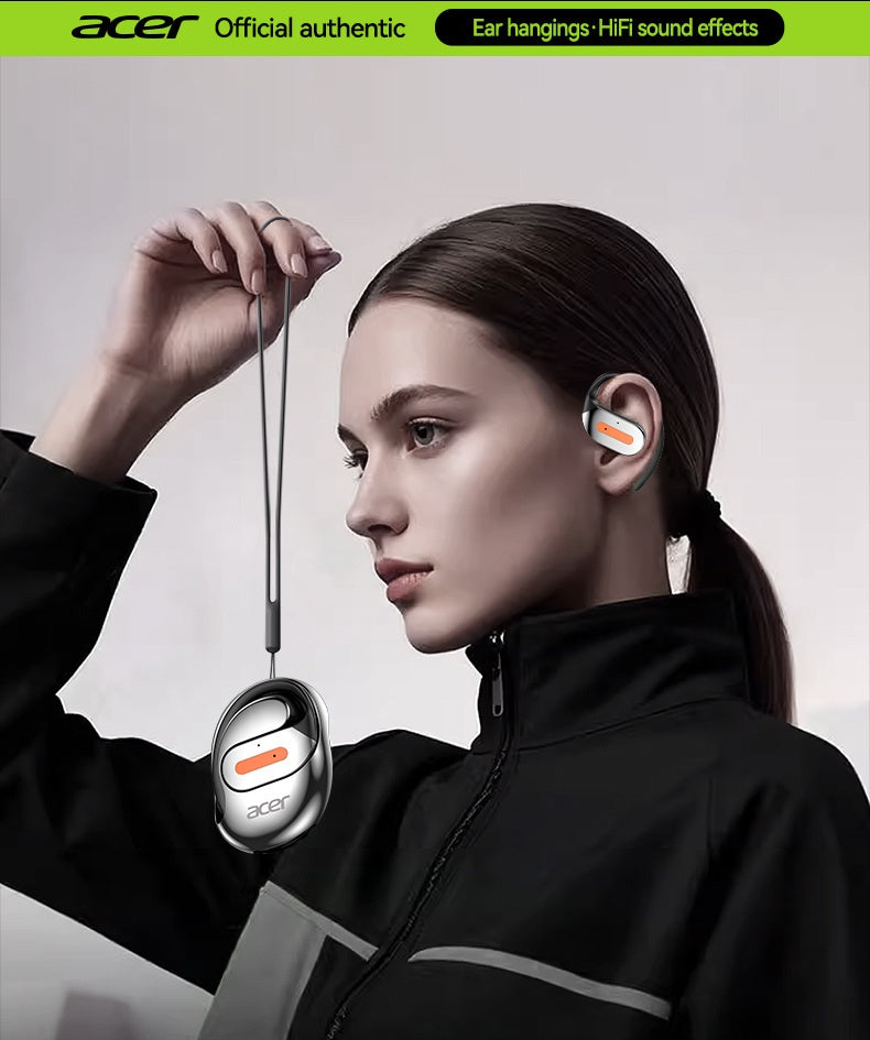 Acer True Wireless Earphones with Microphone, TWS Headphones, Touch Volume, Wireless Sports Earhooks, LED Display Charging Case, Half Open Back, HD Talk, Compatible with Mobile Phones, Rechargeable Battery, Type-C Charging, S