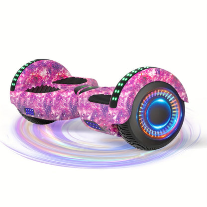 6.5" Hoverboard for Kids, LED Lights, Self-Balance Technology, Music Player, Gift for Children, Teenagers And Adults, Maximum Speed Up to 7.5mph, Maximum Range Of 7.5 Miles, 300W, Fun Ride, Urban Commuting, Sleek Design, Mode