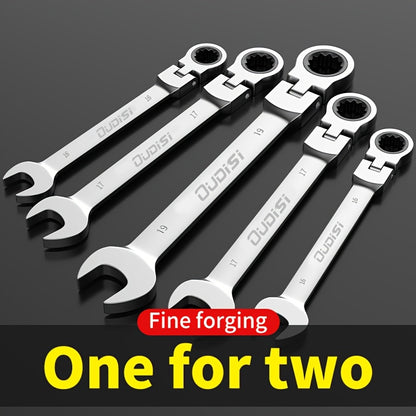 6-14pcs Professional Adjustable Ratchet Wrench Set With Storage Bag -6-24mm Durable CR-V Telescopic Head Socket Wrench Set, Suitable For Automobile, Home And Bicycle Maintenance-compact Heavy Machinery Tools.