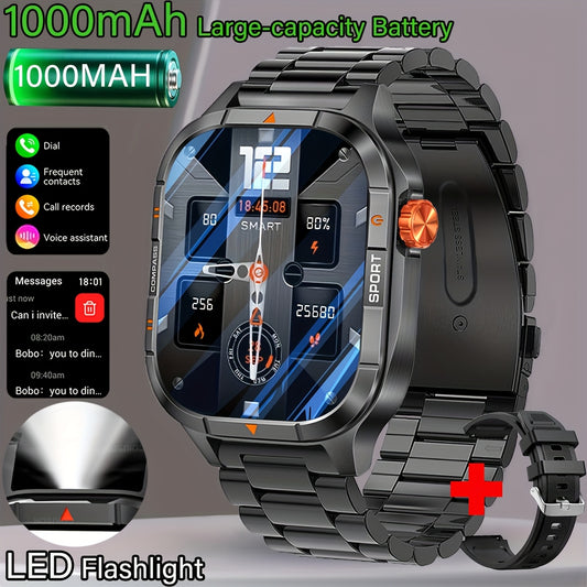COIUSOR Men's & Women's Heavy-Duty Smart Watch with 1000mAh Battery, IP68 Waterproof, 2.01" HD IPS Display, ic, -like Compass & Wireless 5.3 - Rugged Outdoor Smartwatch for,, -Grade Fitness Tracker