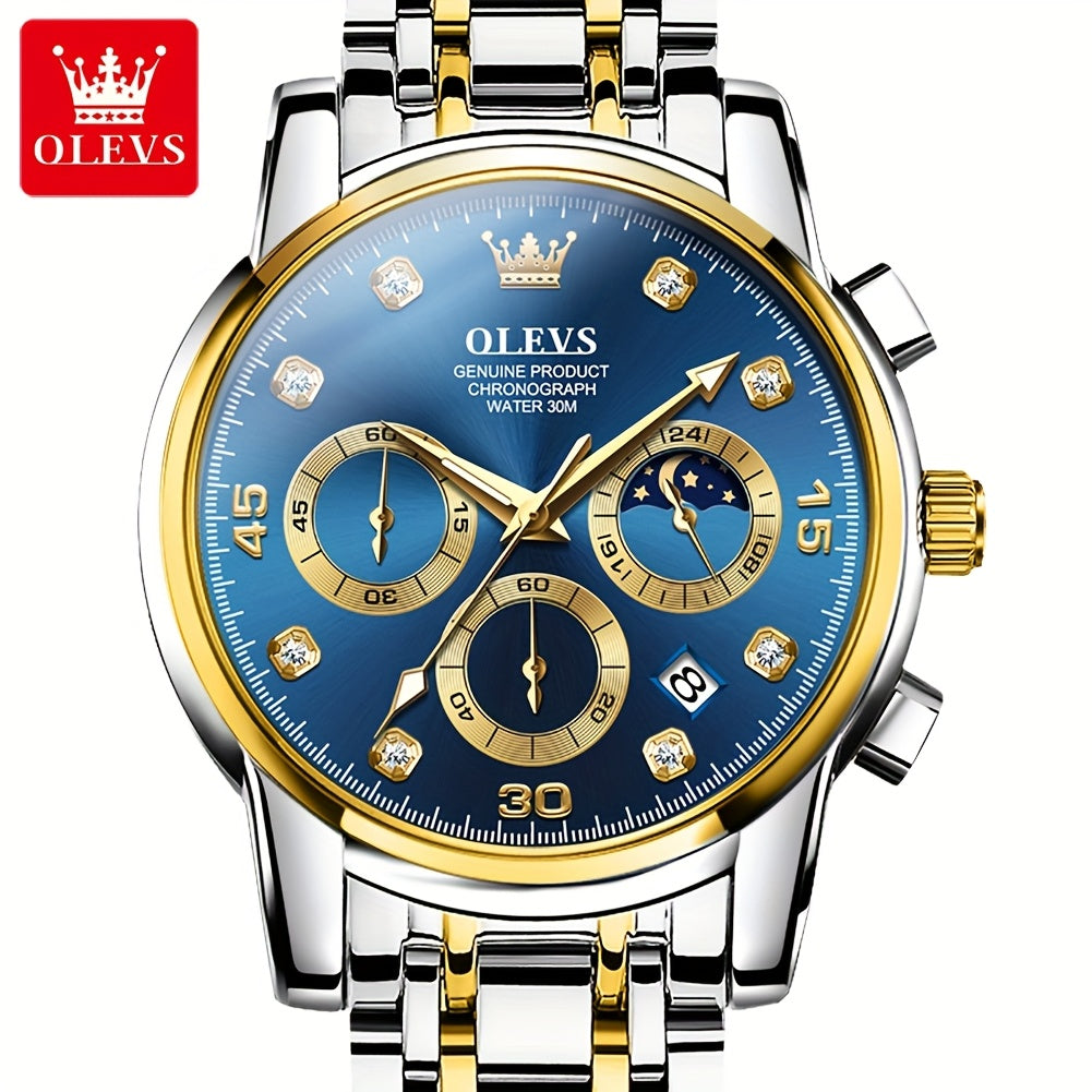 OLEVS Stainless Steel Luminous Business Quartz Watches For Men Luxury Top Brand Fashion Original Men'S Wrist Watches Classic New Trend High Quality Best Selling Men'S Watches