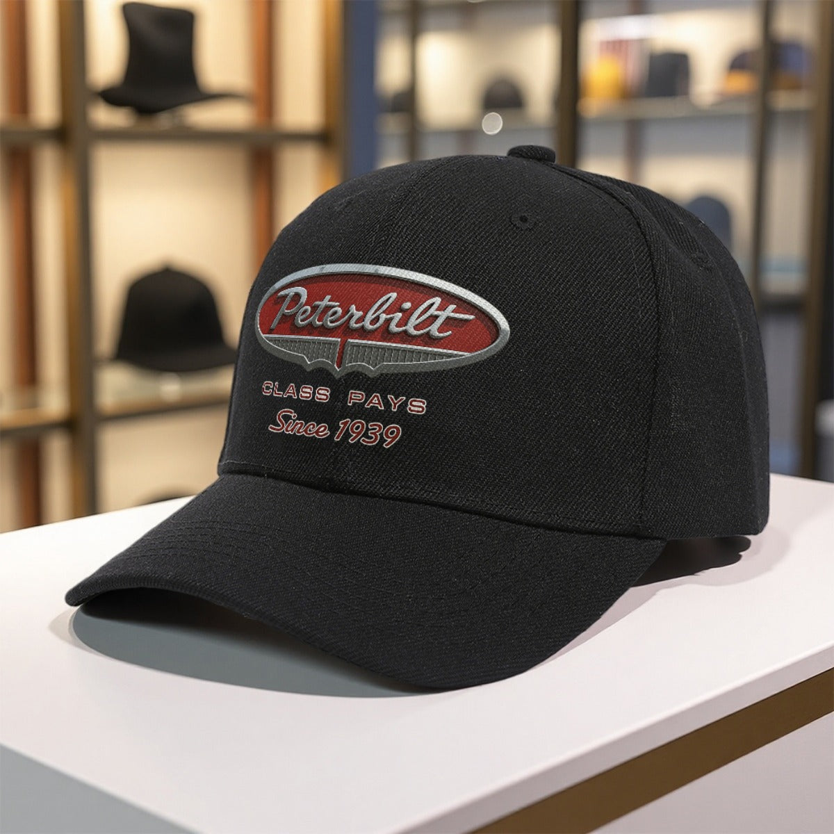 1pc with PETERBILT Tie Adjustable Baseball Cap Polyester Retro Printing Polychrome Breathable Lightweight Fashion Casual Daily Sports Outdoor Golf Fishing Valentine Gift Unisex Style