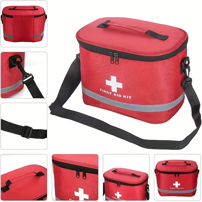 Large Family First Aid Kit - Can hold 300pcs of comprehensive emergency medical supplies, suitable for home, camping, outdoor, car, travel, work, and school survival. (Empty bag)
