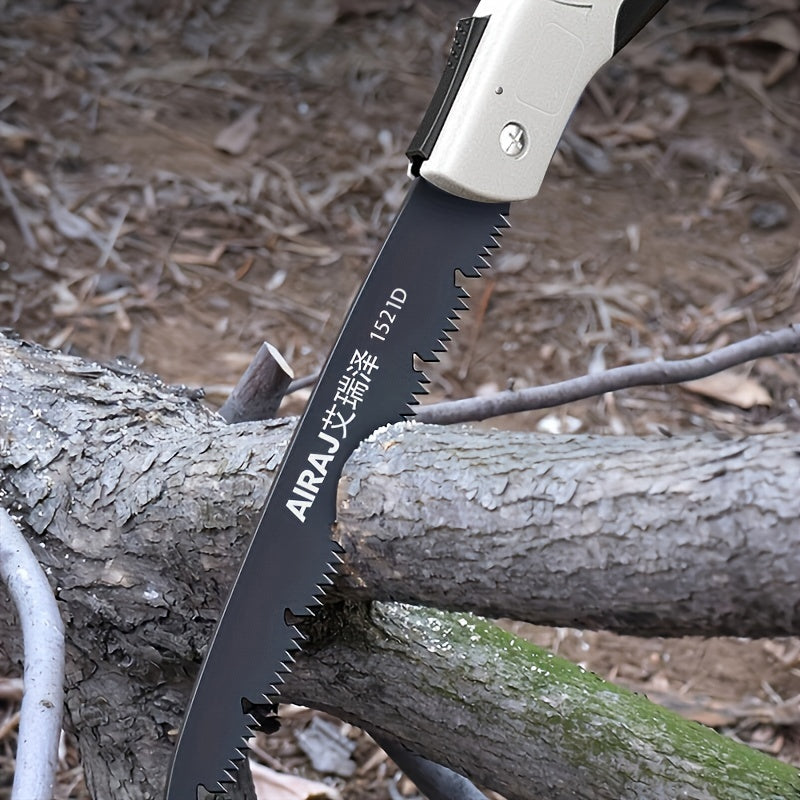 [1pc AIRAJ Steel Folding Saw] AIRAJ 1pc Industrial Grade Steel Folding Saw | Manual Cutting Tool with Anti-Slip Durable Handle, Three Specifications Available for Outdoor Use, Without Battery