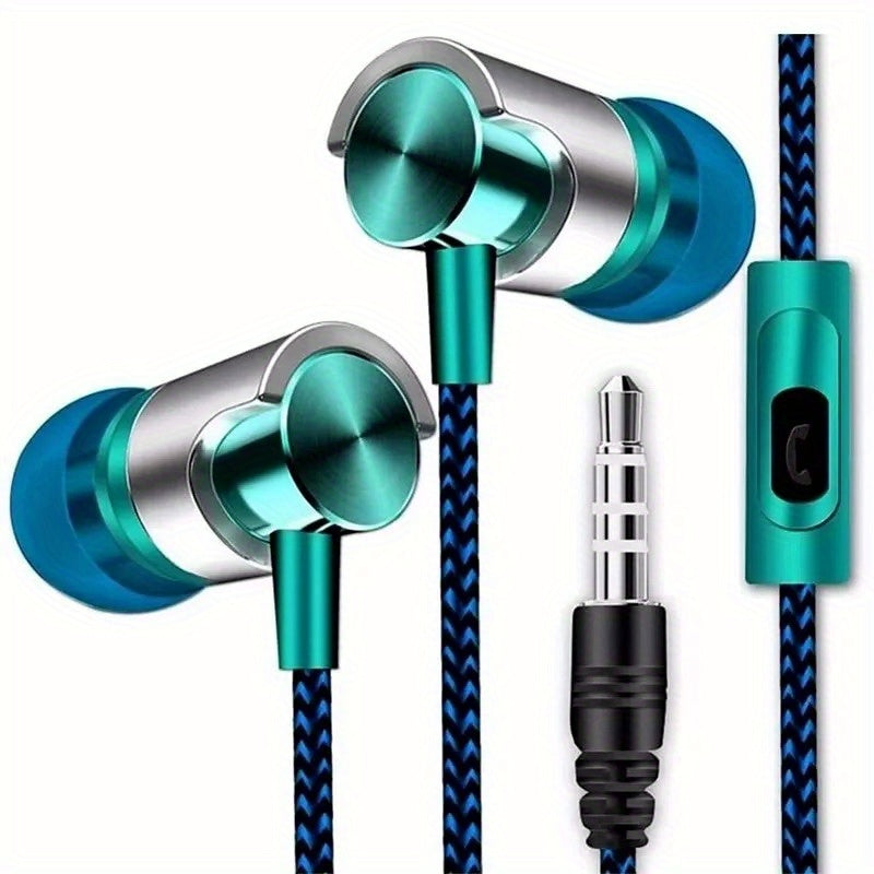 3.5mm Wired In-Ear Headphones with Ergonomic Design, HiFi Stereo Sound & Volume Control - Comfort Fit Semi-Open Earphones with Capacitive Microphone for Gaming, Sports, Mobile Phones, Wired Earphones, Tanglefree Cable, Sports