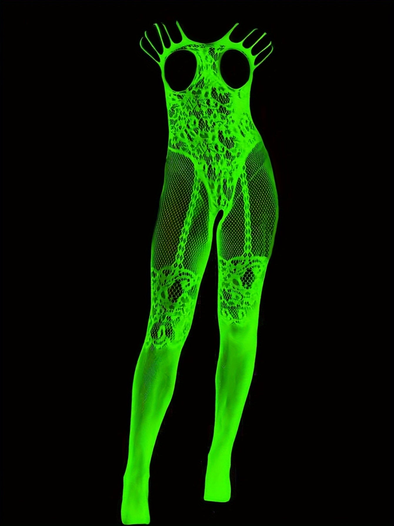 Sexy Lingerie, Glow-In-The-Dark, Erotic Onesies for Women Who Glow in The Dark, Hollowed-Out Lingerie Socks, Spicy Slim Fit, Bedtime Temptation for Passion Robes, Alluring Night Wear