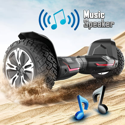 Warrior 8.5" All-Terrain Off-Road Electric Balance Scooter with LED Lights & Music Speakers | Perfect Gift for Teens, Families & Friends | Experience Thrilling Outdoor Adventures!, Electric Scooter for Women, Scooter for Men,