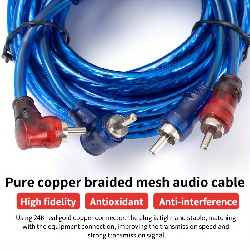 Durable RCA Audio And Power Wiring - Car 10GA Subwoofer Sleeve Wire - Car Power Amplifier Sleeve Wire Wiring - High-performance Copper Material - Thick Core Wire - Suitable for Car Audio And Video Installation - Compatible wi