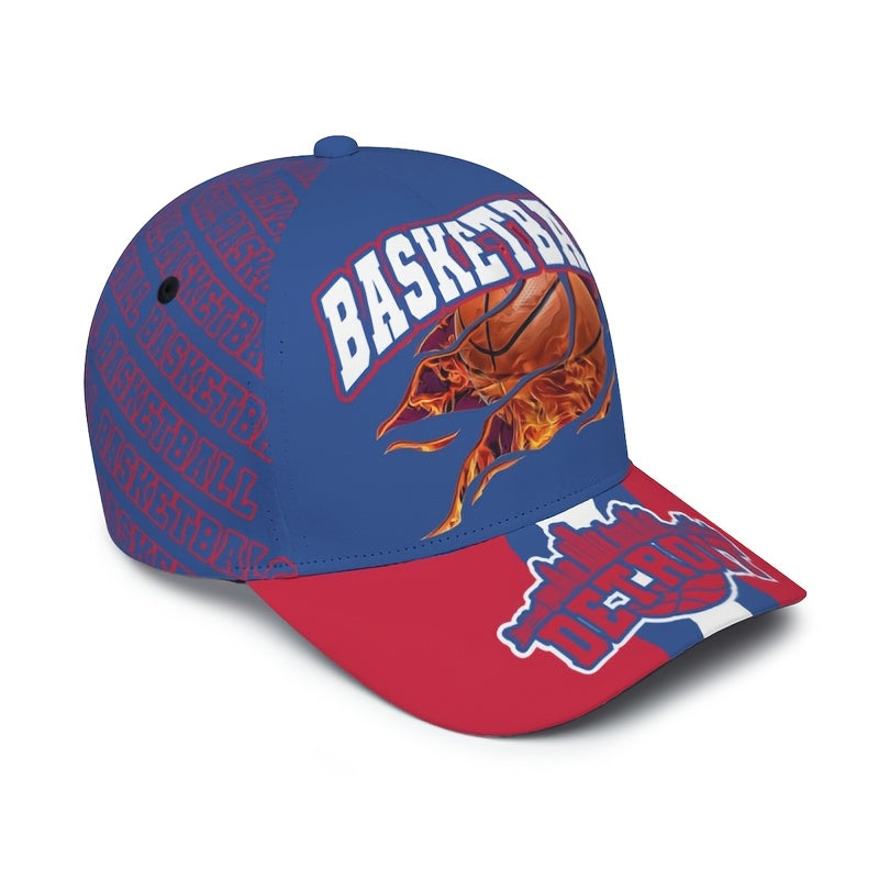 Detroit Basketball Graffiti Cap for Men & Women - Adjustable Snapback Baseball Hat with Iconic Print, Lightweight Suitable for All Seasons, Outdoor Travel, Beach Parties, Spring/Autumn Casual Wear,