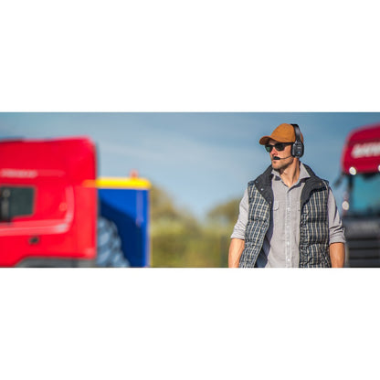TECKNET Trucker Wireless Headphones with Microphone Noise Canceling Wireless On Ear Headset, Hands Free Wireless Headset for Cell Phone Computer Office Home Call Center skype (Black), Office Headphones, Call Center Equipment,