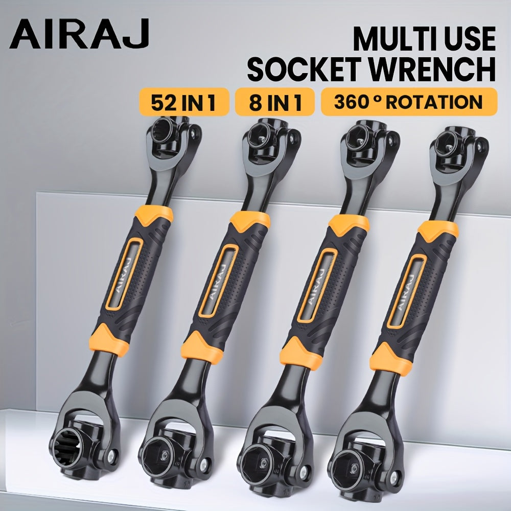 AIRAJ Multi-functional Socket Wrench Head 360 Degree Rotation Automatic Locking Hardness High Torque High Not Slip Gear Applicable Scope Is Wide, Can Be Used for Maintenance, Car Maintenance, Bicycle Maintenance, Bicycle Repa