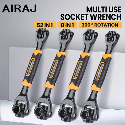 AIRAJ Multi-functional Socket Wrench Head 360 Degree Rotation Automatic Locking Hardness High Torque High Not Slip Gear Applicable Scope Is Wide, Can Be Used for Maintenance, Car Maintenance, Bicycle Maintenance, Bicycle Repa