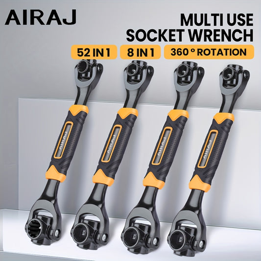 AIRAJ Multi-functional Socket Wrench Head 360 Degree Rotation Automatic Locking Hardness High Torque High Not Slip Gear Applicable Scope Is Wide, Can Be Used for Maintenance, Car Maintenance, Bicycle Maintenance, Bicycle Repa