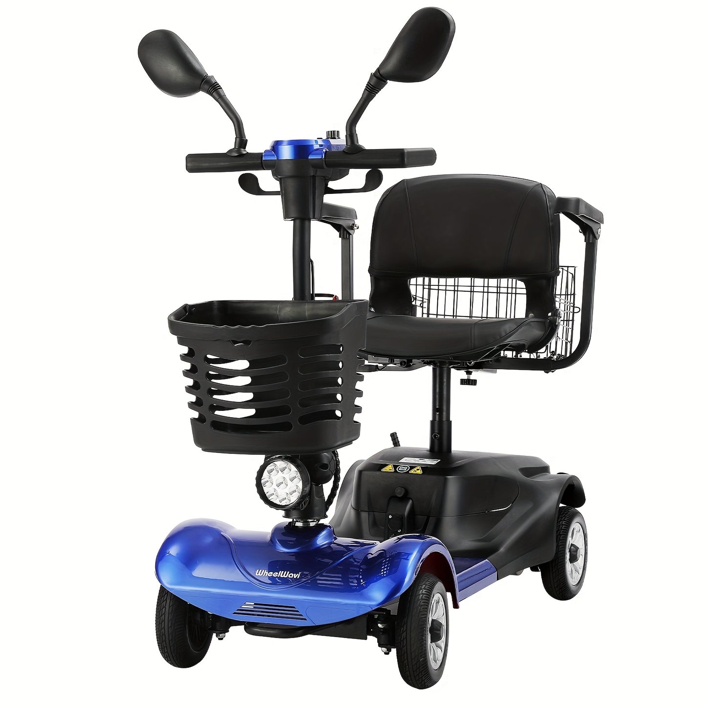 Heavy-Duty 4-Wheel Mobility Scooter for Seniors & Adults - 250W Motor, 14.9-Mile Range, 330LBS Load | 8" All-Terrain Solid Tires, Foldable Lightweight | Dual-Power Battery, Rearview Mirror, Indoor/Outdoor Use, Trunk Storage |