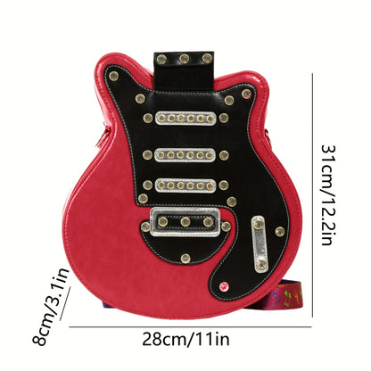 Guitar-Shaped Multifunctional Crossbody Bag - Unique Musical Instrument Style Shoulder Bag for Music Lovers, Trendy Daily Purse