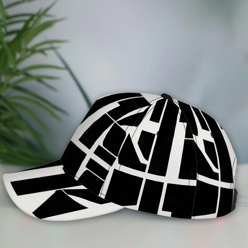 1pc Bold 2D All-Over Print Adjustable Snapback - Funky Full-Body Baseball Hat with Bold Text Design, Adjustable Strap for Sports, Running, Gym & for halloween/Christmas/Thanksgiving Events - Polyester Casual Streetwear Access