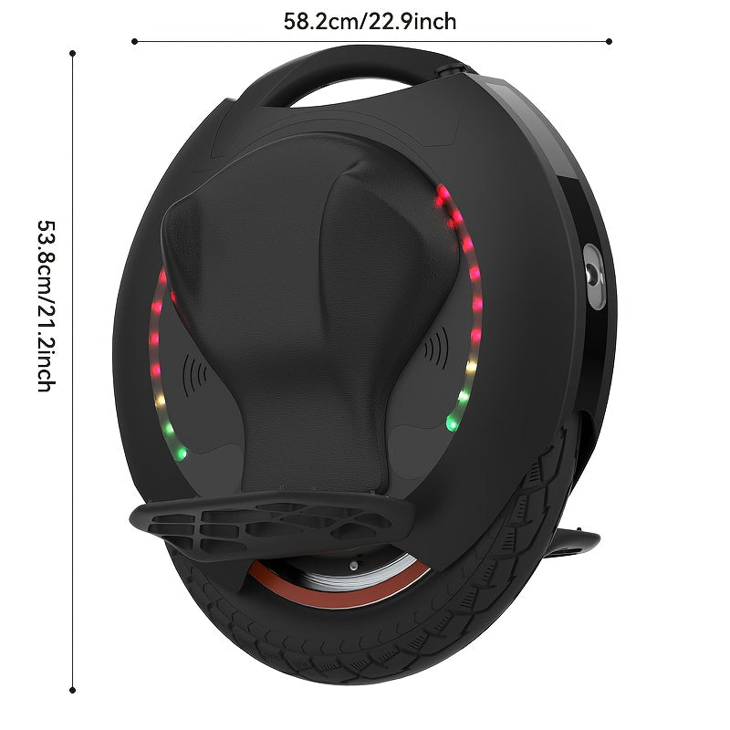 Kingsong 16S Electric Unicycle with 749W Motor 840Wh Battery 19Mph 49.7Miles Max load 264.5 Lbs 16inch Diameter tire, Personal Transport, Longdistance Travel, Modern Unicycle, Sleek Design, Highperformance Motor, Durable Cons