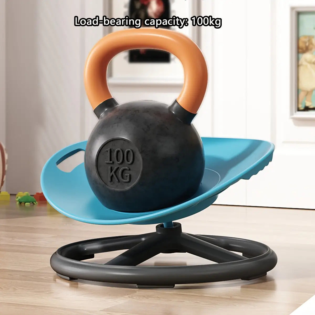 Dual-Piece Core Training Set | 360° Rotating Sensory Chair + Pilates Wand Chair | Egg-Shaped Non-Slip Seat with Spring Resistance Adjustment | Enhances Balance Stability | Suitable for Autism, ADHD, Fitness Beginners | Metal