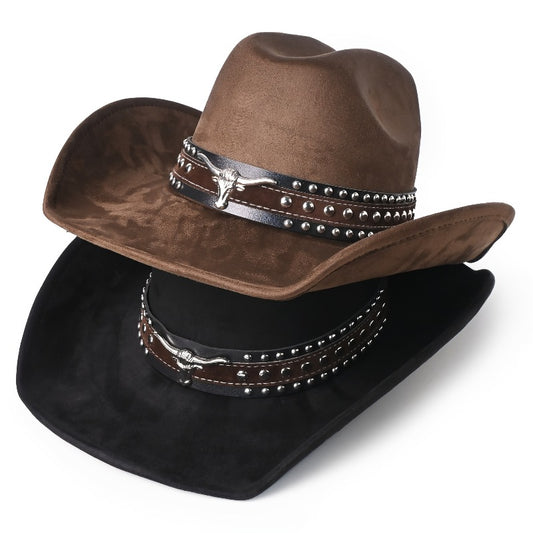1pc Men'S Western Cowboy Hat - Brown/ Tan - Sturdy Metallic Buckle & Stitched Edges - Farmhouse Style for Cowboy, Horseback Riding, Western Events - All-season Outdoor Hat - Easy To Clean, Cowboy Hat, Event Headwear, Vintage