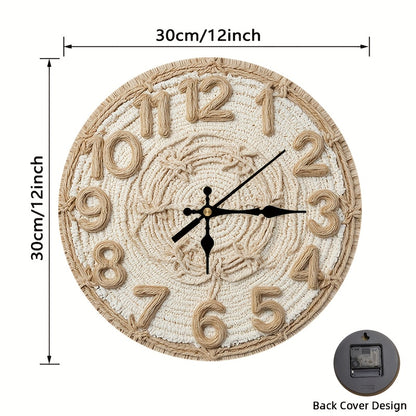 , 2DFlat, 1pc, wooden silent wall clock, round 8/10/12/14 inches, modern minimalist decoration, suitable for living room, bedroom, office, battery-operated (AA batteries not included), suitable for housewarming, wedding, birt