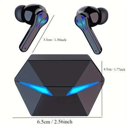 [40H Wireless Gaming Earbuds] Wireless Bluetooth Gaming Earbuds | Blue Light, 3D Surround Sound, 40H Battery, Touch Control | Perfect for Streamers & Gamers