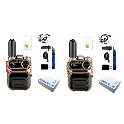 Global POC 10000 Miles Walkie-Talkies Ultra Long Distance International Intercom Unlimited Range PTT Walkie Talkie Multi- Functional Two Way Radios 2 Radios 2 Cards 2 Headphones Set
