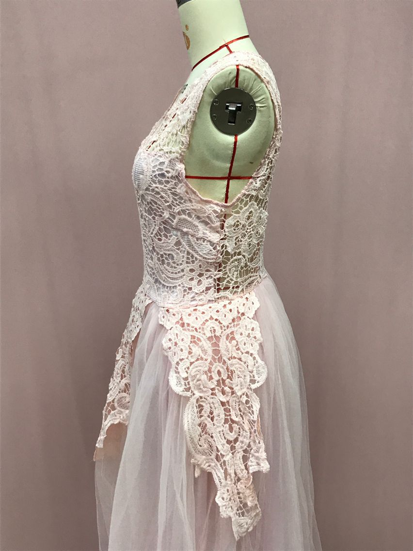 2026 New Wedding Dress | Sexy Lace, Three-Color, Midi Length, Lantern Sleeve, Crew Neck, Elegant Style