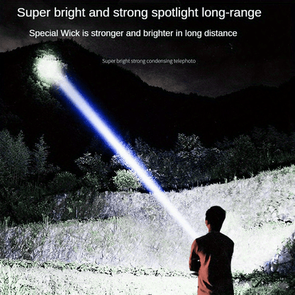1pc High-Intensity LED Flashlight with Rechargeable 4000mAh Battery, Design, Magnetic Base & COB Side Lamp – Perfect for Camping, Fishing, Hunting, Car Repairs & Emergencies, Camping Essentials | Robust Flashlight Design |