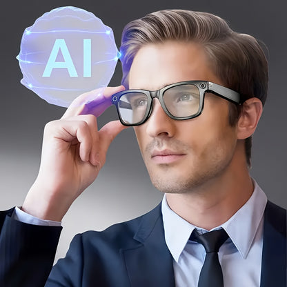 AI Smart Camera Glasses with Wireless 1080P HD Video Recording, Real-Time Translation, Hands-Free Voice Calling, Auto-Tinting Optical Lenses