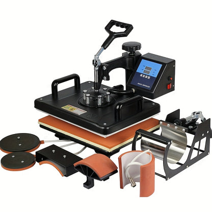 Heat Press Machine 5 in 1 Combination Sublimation Printer 2D Heat Transfer Machine for Cups, T-Shirts, And Phone Cases, with a Size of 30*38CM