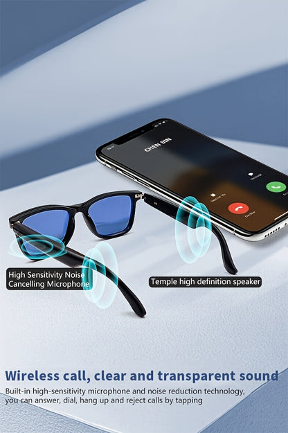 Smart Glasses with Magnetic Frame, 3 Lens Colors, Built-in Microphone, HD Calling, HiFi Music, Touchpad Control, TWS Technology, Compatible with iPhone/ Android, AI Voice Assistant, USB Charging, Non-Waterproof, Ideal for Out