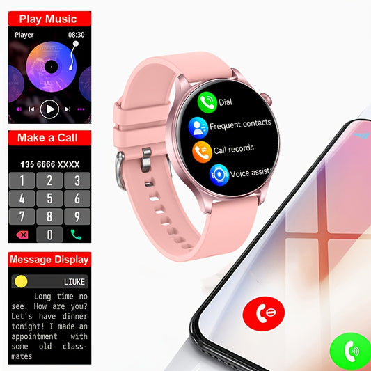 COIUSOR New Smart Watch 1.53-inch AMOLED color screen, Wireless calling/dialing, SMS reminder, 100+ sports modes Smartwatch for Fitness Tracking, for IOS and Android mobile phones, Smart men and women Durable Watch, Fashion D
