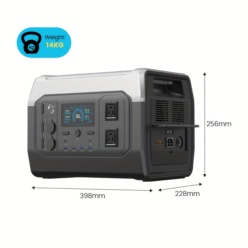 Portable Solar Generator and Panel Kit, Solar Panel Sold Separately, High-Capacity Lithium Battery Pack with AC Output, DC USB/USB-C Ports, LED Light, LiFePO4, Suitable for Outdoor, Camping, Road Trips, CPAP, Hurricane Emerge