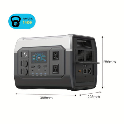 Portable Solar Generator and Panel Kit, Solar Panel Sold Separately, High-Capacity Lithium Battery Pack with AC Output, DC USB/USB-C Ports, LED Light, LiFePO4, Suitable for Outdoor, Camping, Road Trips, CPAP, Hurricane Emerge