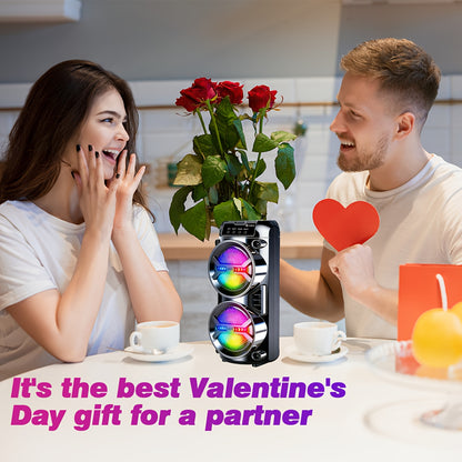 6500W Bass Outdoor Wireless Speaker, Portable Wireless Speaker, Built-in Rechargeable Battery, Dual Bass Speakers For Powerful Deep Bass Stereo, High-volume Party Sound System, The Best Valentine'S Day Gift For Your Partner
