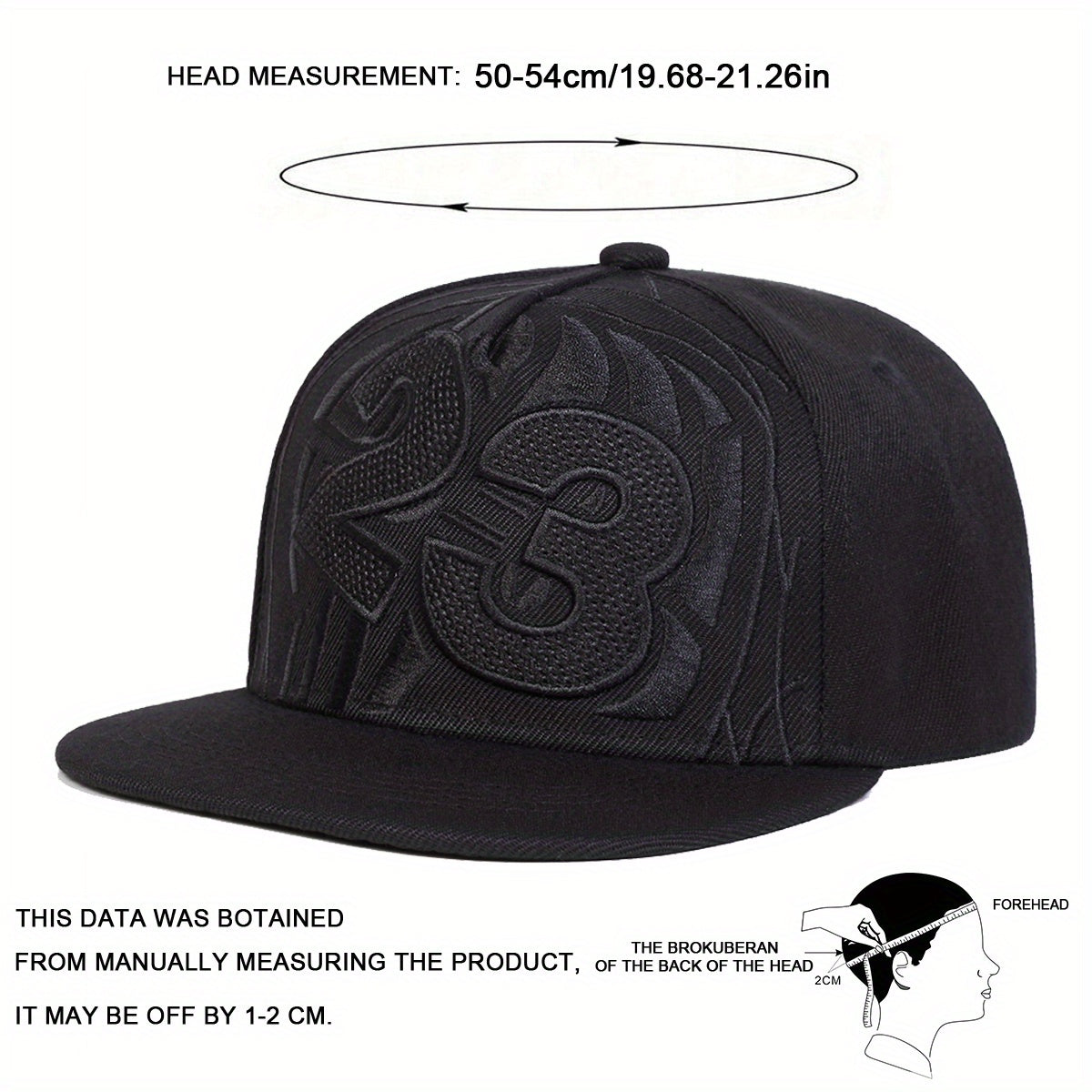 23 Basketball Baseball Cap - Adjustable Snapback Hip-Hop Hat with Black & White Options, Breathable Textile Fabric for Outdoor Sports & Casual Streetwear (Unisex for Men & Women), Basketball Accessories, Adjustable Headwear,