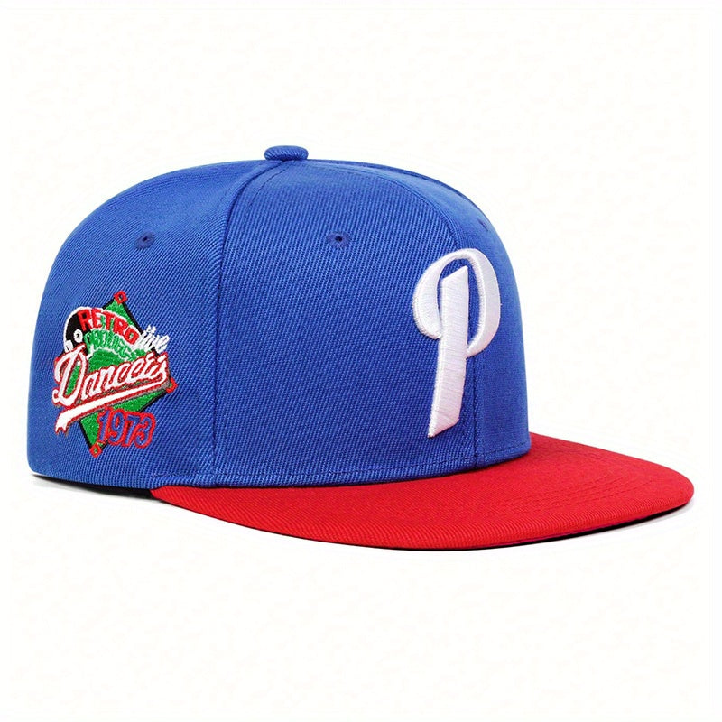 Unisex Adjustable Snapback Baseball Cap with 'P' Letter Embellishment - Lightweight Hip-Hop Hat for Men & Women, Spring/Summer Outdoor Casual Wear, Multi-Color Options (, Red, Green, Orange, Grey) - Durable Non-Stretch Fit, S