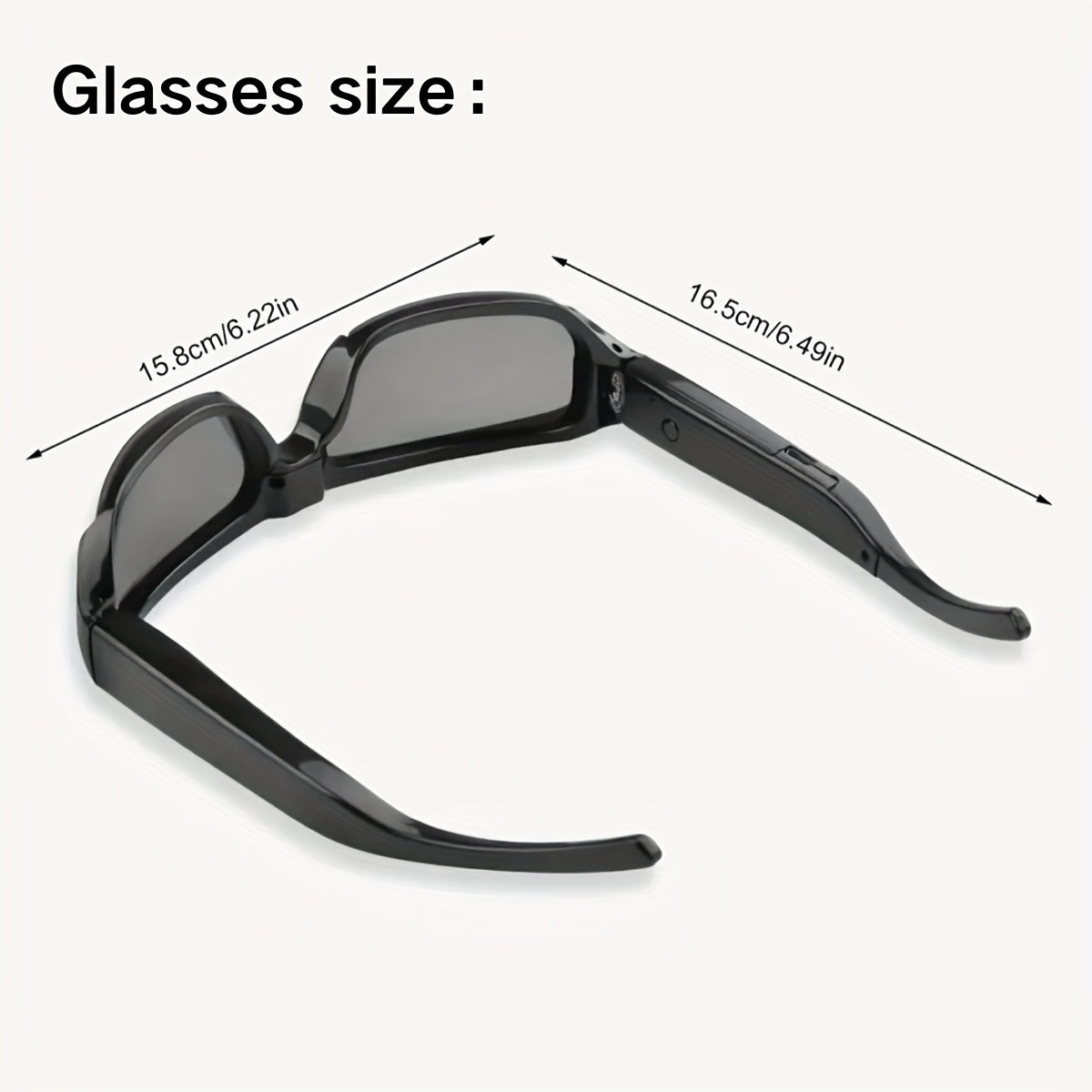 High Definition Video Glasses, 1080P High-definition Smart Glasses, Wearable Video Glasses, 90 Minute Battery Life, 75 ° Wide-angle, 64GB Storage Card, Sports And Conference, Body Camera